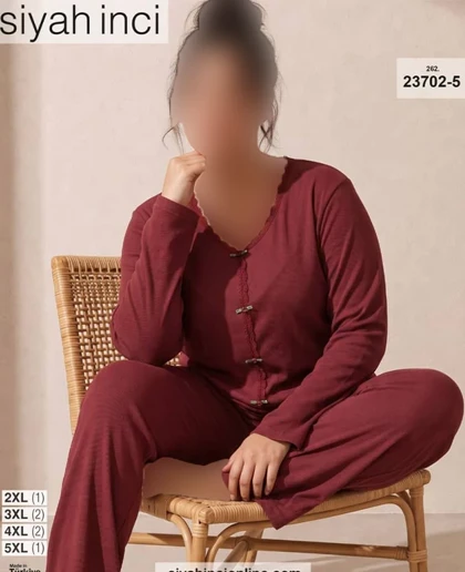 بلوز و شلوار بیگ سایز siyah inci کد 5-23702