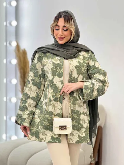 مانتو لمه دار طرح گل