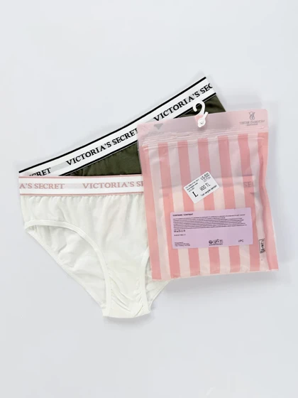شورت اسلیپ زنانه نخ پنبه کمر کش ساده بسته 2 عددی ویکتوریا سکرت Victoria's Secret