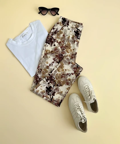 شلوار گل‌دار کنف کد 2058