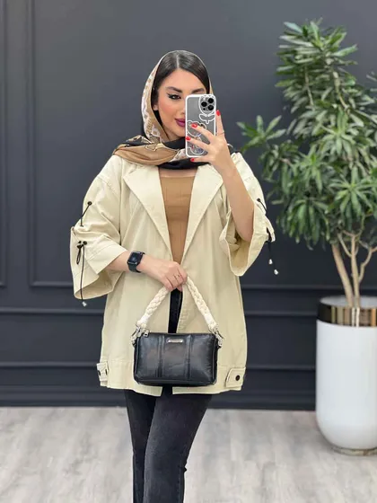 مانتو لینن بغل پاگن آستین ضربدری
