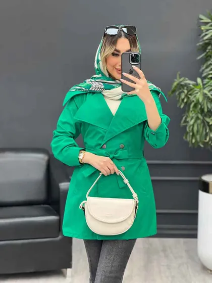 مانتو کمردار دو جیب