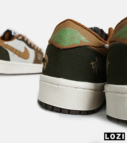 کفش کتانی مردانه و زنانه سفید کرم سبز نایک NIKE jordan Vodoo