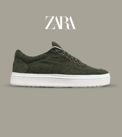 کفش کتانی کژوال مردانه سبز ZARA مدل 6775