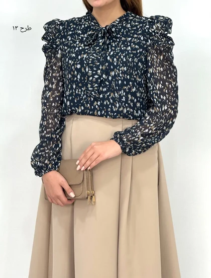 شومیز حریر مجلسی مهلا کد 8156