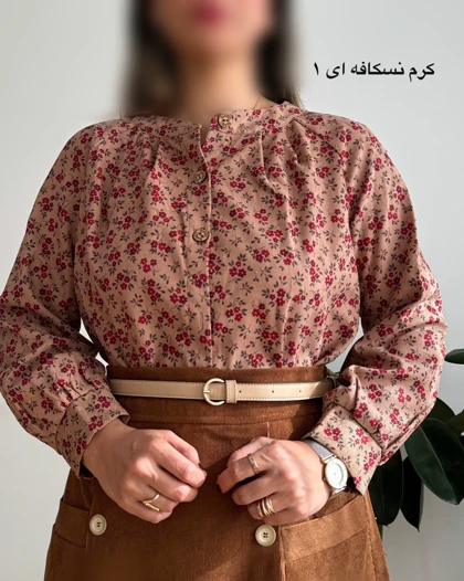 شومیز مخمل کبریتی طرحدار