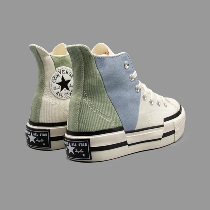 کانورس 1970s پلاس کرم/آبی/خاکی ساق‌دار Converse 1970s Plus Material Mashup Hightop