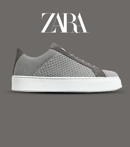 کفش کتانی کژوال مردانه خاکستری ZARA مدل 7144