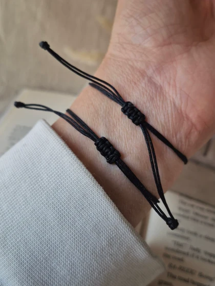 دستبند مامان بابا مشکی استیل