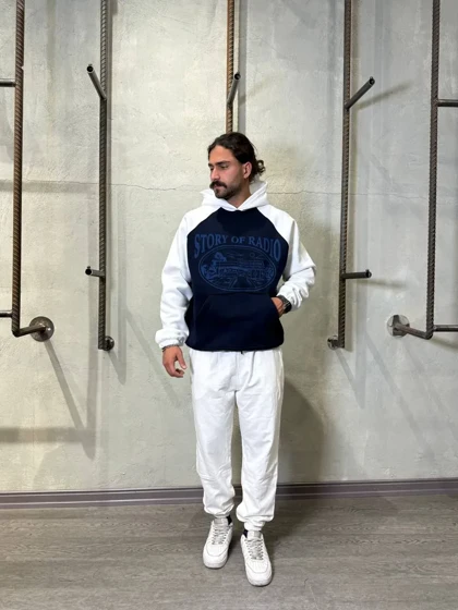 هودی باکسی دو رنگ