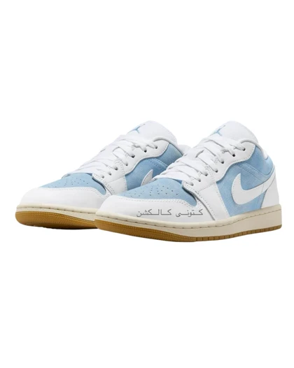 کتانی نایکی ایر جردن وان لو بدون ساق دنیم ورن بلو Nike Air Jordan 1 Low Denim Worn Blue