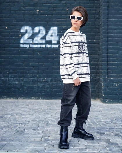 ست بلوز شلوار جین پسرانه کد 748