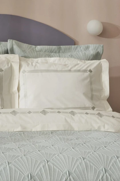 ست روتختی دو نفره Karaca Home مدل Diamond پنبه و پلی‌استر - آبی