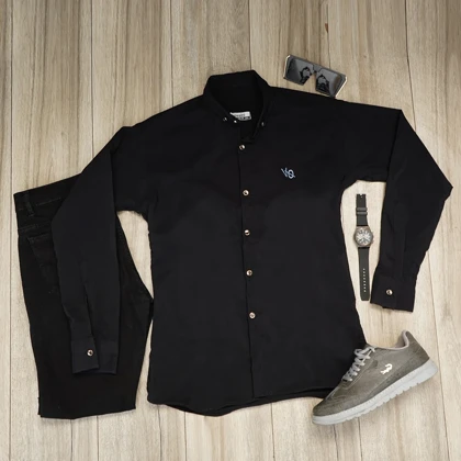 پیراهن مردانه مشکی مدل VQ