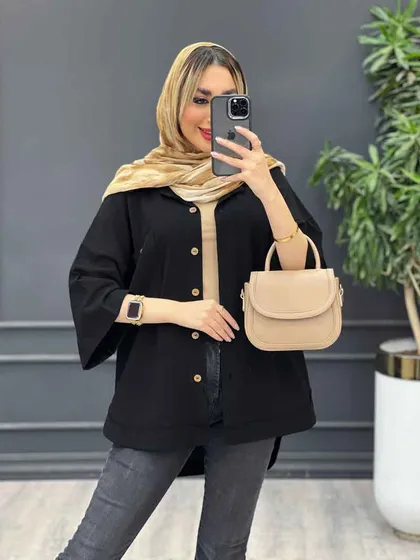مانتو لینن جیب دکمه