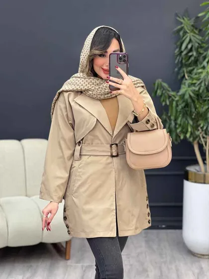 بارانی بغل چهاردکمه ژیله دار