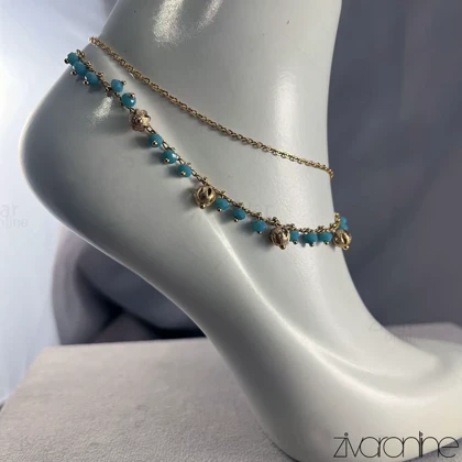 پابند YSX دولاین نگین آبی فیروزه ای 60049