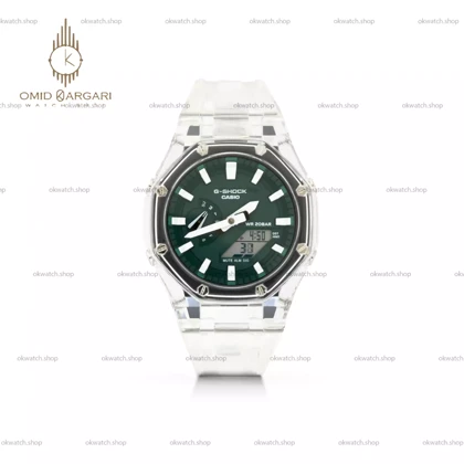 ساعت مچی کاسیو جی-شاک بند شیشه ای صفحه سبز Casio G-SHOCK