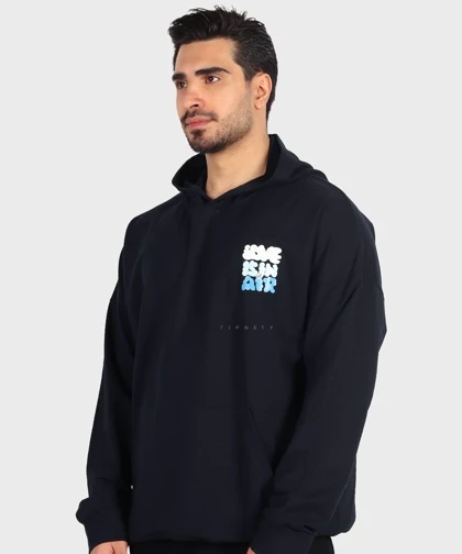 هودی سورمه ای طرحدار فری سایز 1457