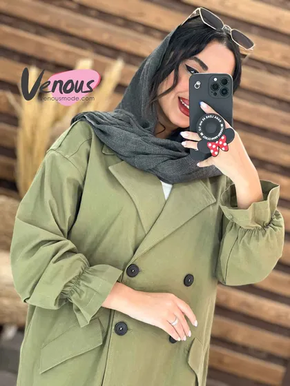 مانتو کتی چهاردکمه آستین کش