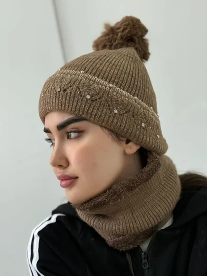 شال و کلاه رینگی نگینی