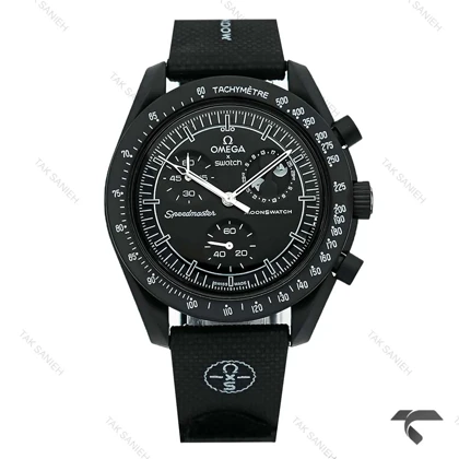 ساعت امگا سواچ ماموریت به ماه بند رابر جدید فول مشکی Swatch-10596-U