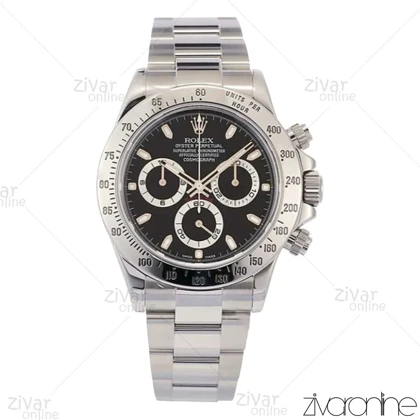 ساعت رولکس دیتونا مردانه سه موتوره سیلور صفحه مشکی 102526