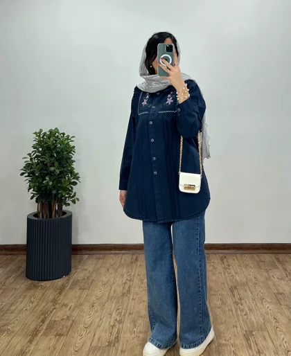 مانتو لینن گلدوزی پوپک (ارسال رایگان)