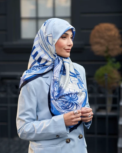 روسری ابریشم ژاکارد قواره 120 30205