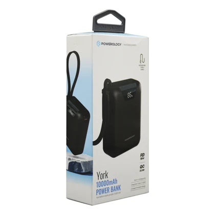 پاوربانک پاورلوجی مدل York-PPMB101 ظرفیت 10000 میلی آمپر بر ساعت