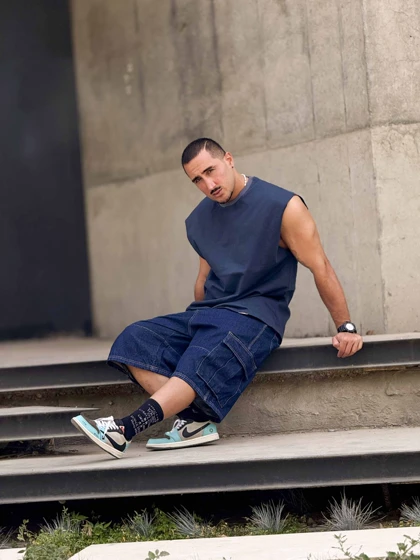 رکابی حلقه‌ای وست ساده سرمه ای PEDRO