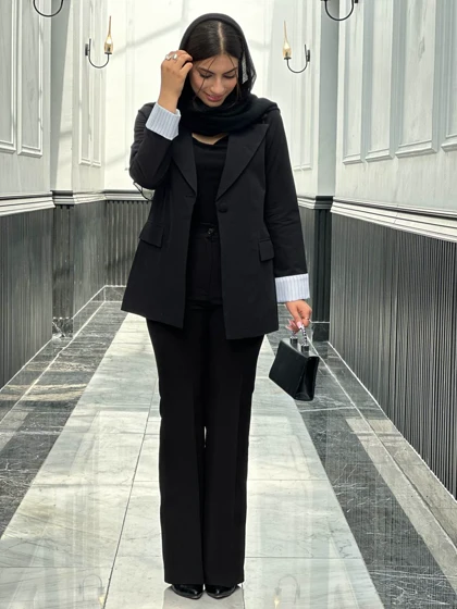 کت لینن آستین زارا تک دکمه