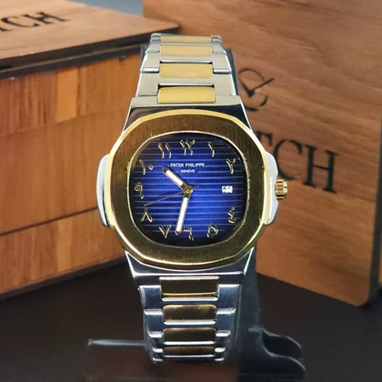 ساعت مچی مردانه پتک فیلیپ Patek Philippe تاریخ دار با قفل پروانه ای ضامن دار کد 2