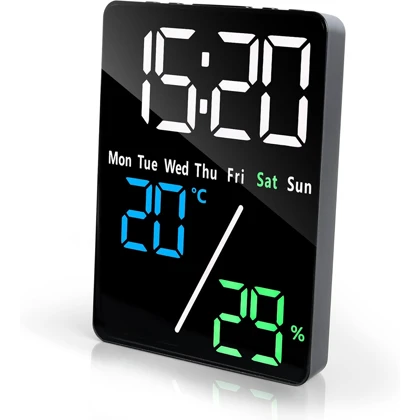 ساعت دیجیتال LED رومیزی مدل 5508 با نمایش دما و رطوبت