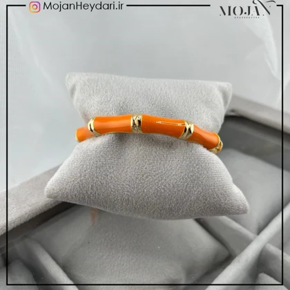 دستبند زنانه بنگل با طرح میناکاری شیک و ظریف کد bg10003