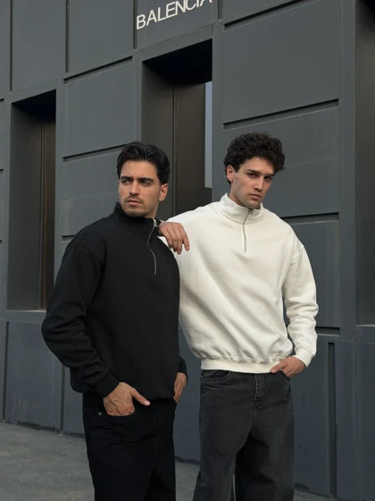 دورس نیم زیپ اورجینال پول اند بیر سفید/Original STWD Pull & Bear Doors