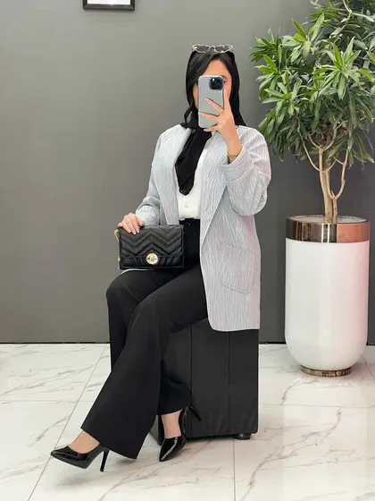 مانتو ژاکارد دو جیب