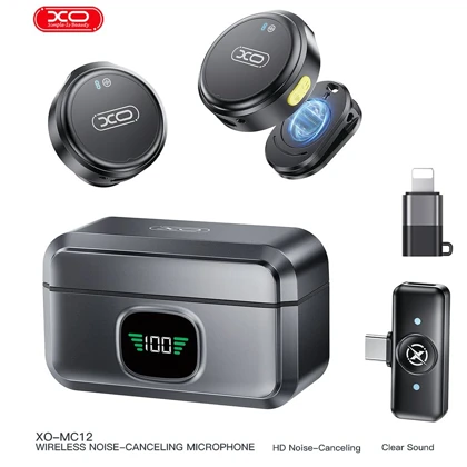 میکروفون یقه ای بی سیم ایکس او XO مدل MC12 با نویز کنسلینگ