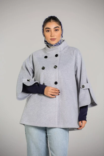 پالتو یقه ایستاده 6 دکمه