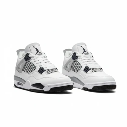 کفش کتانی نایک ایر جردن 4 سفید طوسی کد 294718