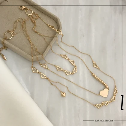 گردن‌بند سه لاین قلبی