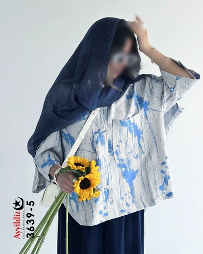 مانتو کوتاه/ رویه زنانه سایز بزرگ کد 3639