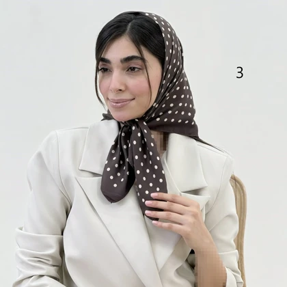 مینی اسکارف زنانه خال‌خالی تویل | آی بولک