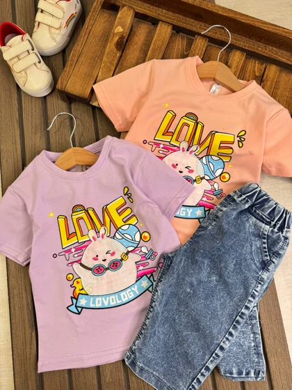 تیشرت شلوارک LOVE رنگی