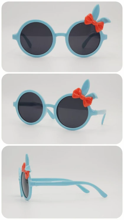 عینک آفتابی بچگانه طرح خرگوش پاپیون‌دار با شیشه‌های ضد اشعه UV