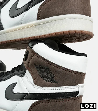 کفش کتانی مردانه و زنانه ساق‌دار مشکی سفید قهوه ای NIKE jordan 1