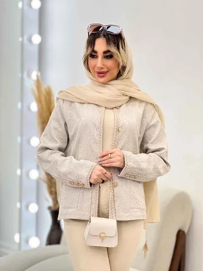 کت نوار دوزی دکمه طلایی