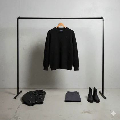 پلیور زاپ‌دار مشکی مردانه مدلDeta