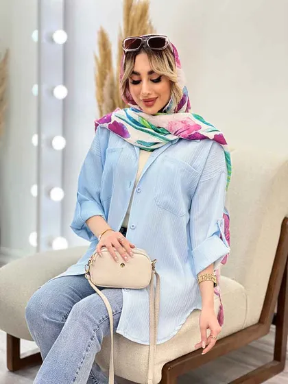 شومیز کراش آستین بند دار
