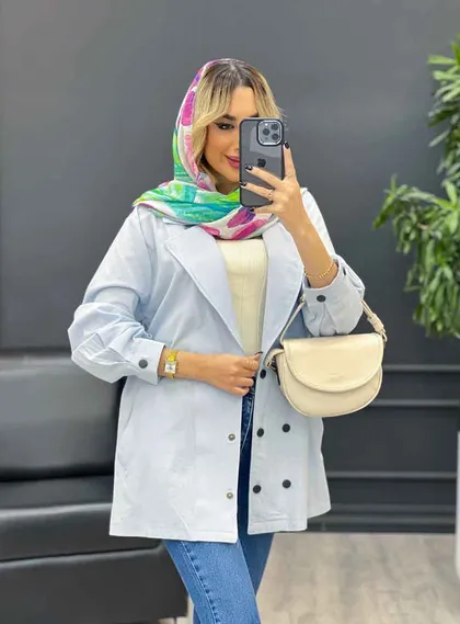 مانتو لینن سر آستین دکمه